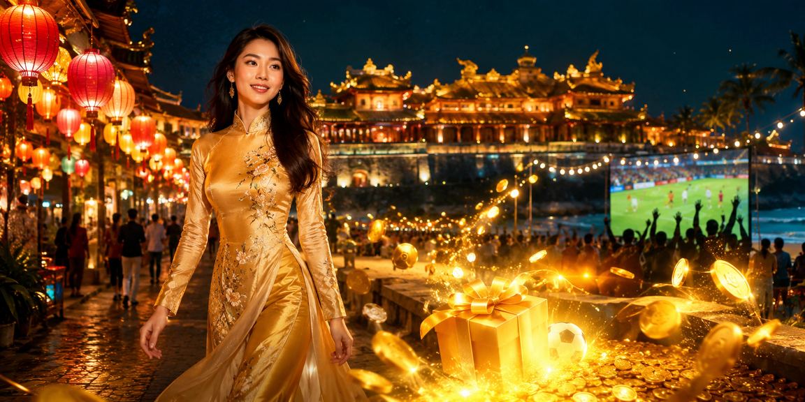 Cược bóng đá trực tuyến với trang phục áo dài tại Huế