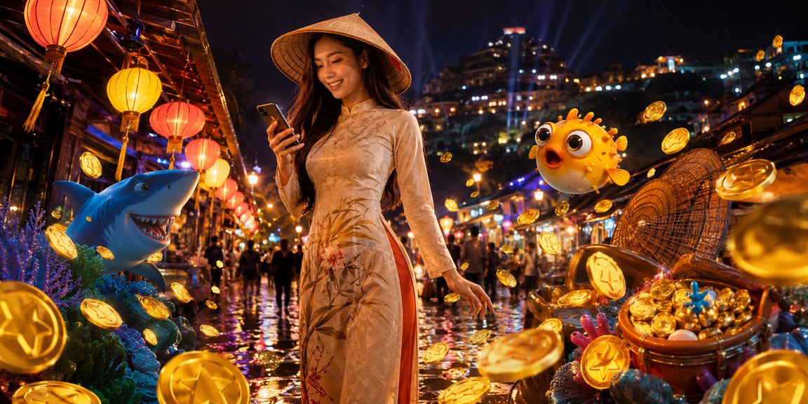 Người chơi vùng Sa Pa đội nón lá sử dụng casino di động trên điện thoại